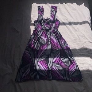 Purple and gray midi dress